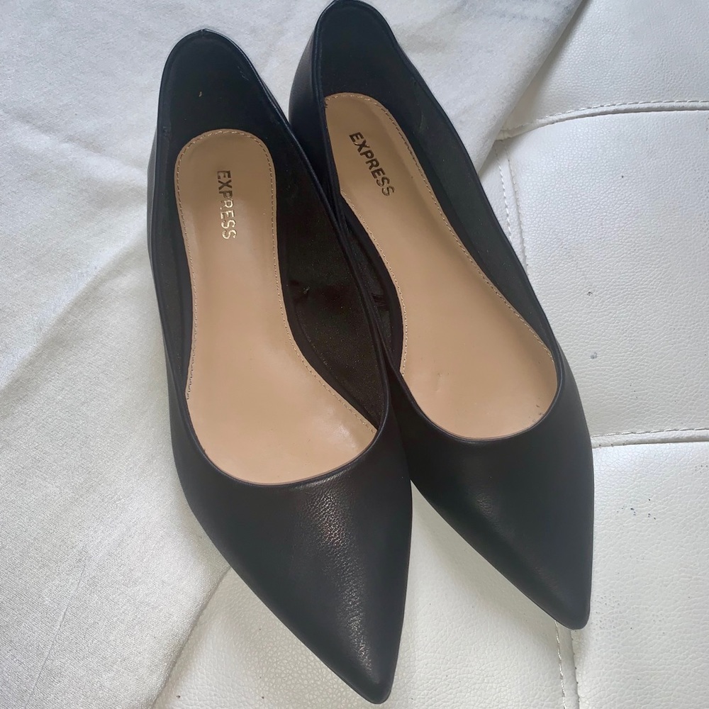 Black pointed flats from Express - Size 8